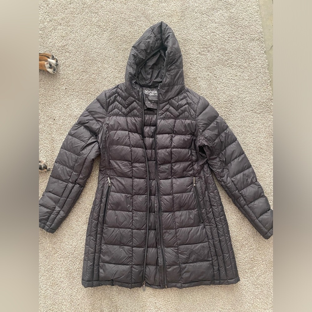 Michael Kors Black Hooded Puffer Coat